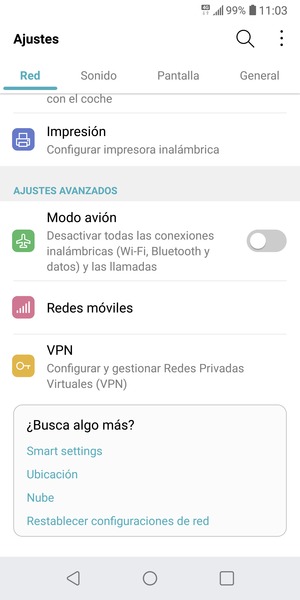 Desplácese y seleccione Redes móviles