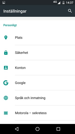 Scrolla till och välj Säkerhet