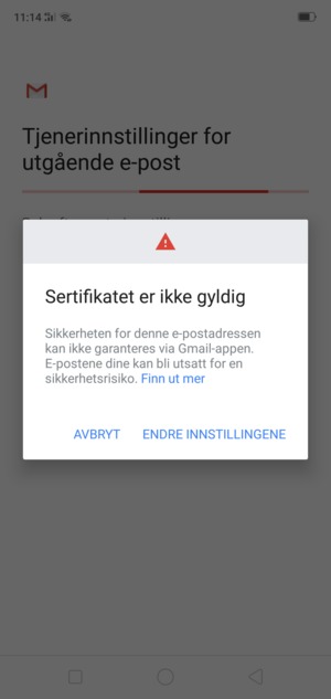 Velg ENDRE INNSTILLINGENE