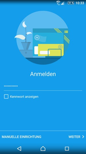 Geben Sie Ihre Passwort ein und wählen Sie MANUELLE EINRICHTUNG