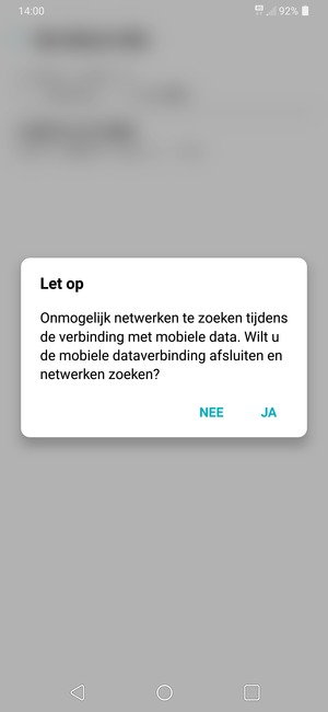 Selecteer JA