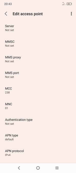 Scroll down and enter MMS information