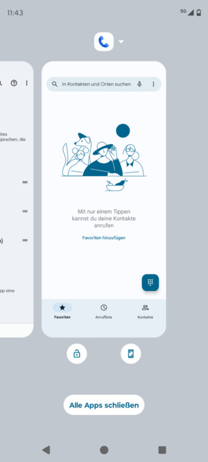 Wählen Sie Alle Apps schließen, um alle laufende Apps zu schließen