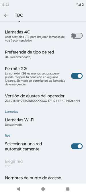 Desplácese y seleccione Nombres de punto de acceso