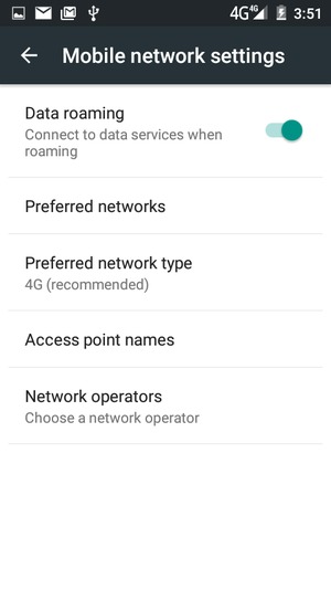 Turn Data roaming on or off