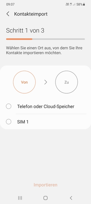 Wählen Sie SIM 1 oder SIM 2