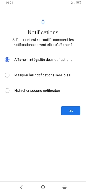 Sélectionnez votre option préférée et sélectionnez OK