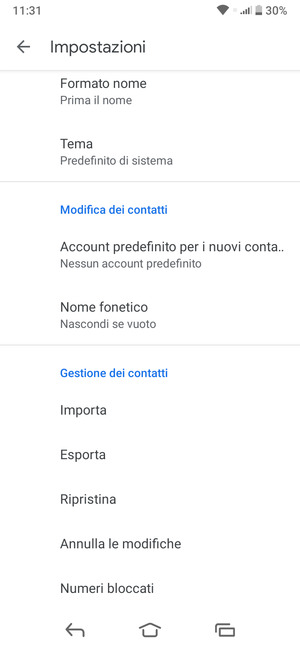 Scorri e seleziona Importa
