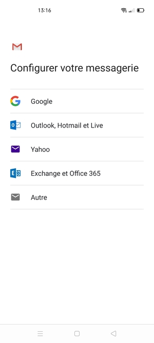 Sélectionnez Google