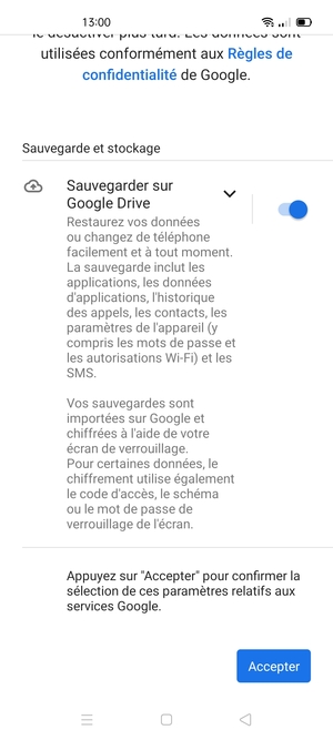 Sélectionnez Accepter