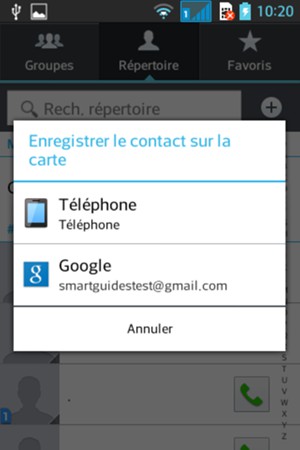 Sélectionnez votre compte Google
