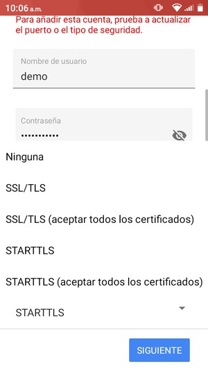 Seleccione Ninguna y SIGUIENTE