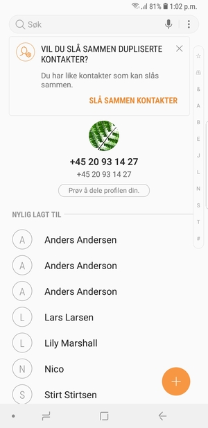 Velg menyknappen