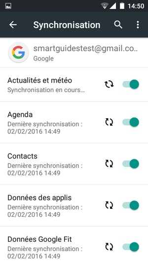 Vos informations seront synchronisées