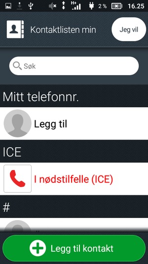 Velg Jeg vil