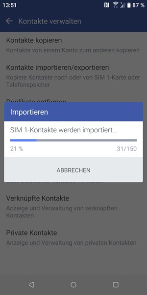 Ihre Kontakte werden in Ihrem Google Konto gespeichert und auf Ihrem Handy gespeichert, wenn Google das nächste Mal synchronisiert wird.