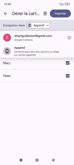 Sélectionnez votre compte Google