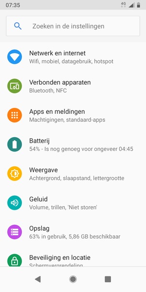 Selecteer Netwerk en internet