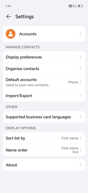 Select Import/Export