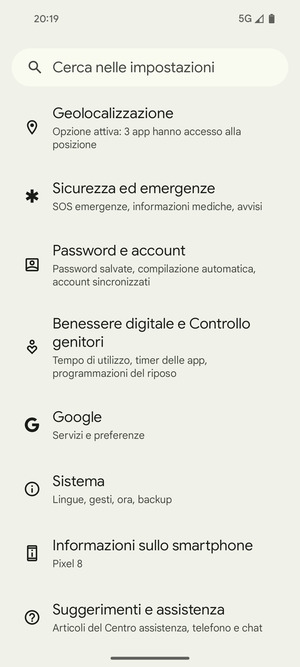 Scorri e seleziona Sistema
