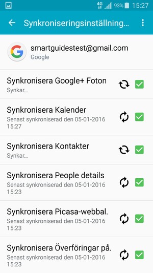 Dina kontakter från Google kommer nu att synkroniseras med din smartphone