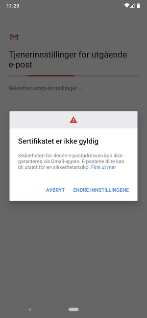 Velg ENDRE INNSTILLINGENE