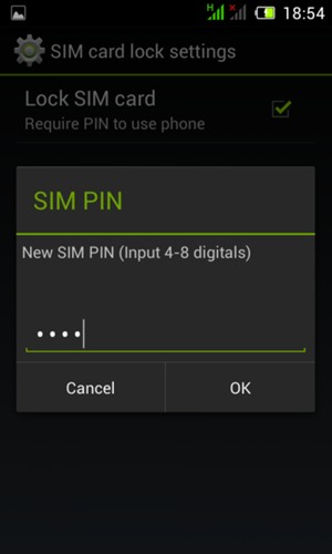 Enter your New SIM PIN and select OK