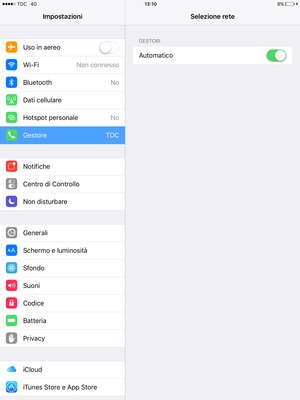 Per modificare la rete, in presenza di problemi, seleziona Gestore