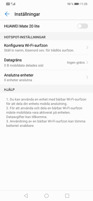 Välj Konfigurera surfzon via Wi-Fi / Konfigurera Wi-Fi-surfzon