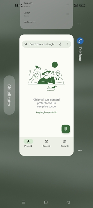 Seleziona Chiudi tutto per chiudere tutte le applicazioni in esecuzione