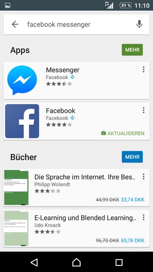 Wählen Sie die App