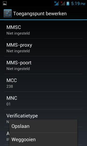 Selecteer Opslaan