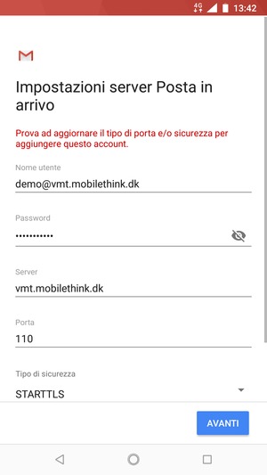 Scorri e seleziona Tipo di sicurezza