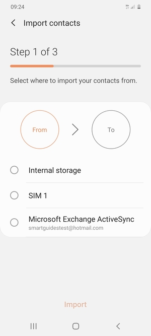Select SIM 1 or SIM 2