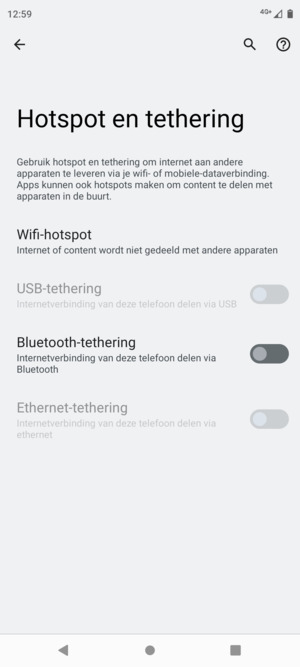 Selecteer Wifi-hotspot