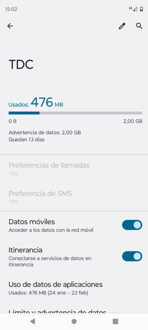 Activar o desactivar Itinerancia