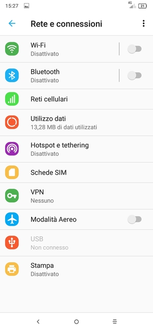 Seleziona Hotspot e tethering