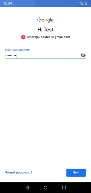 Enter your password and select Next