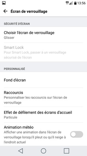 Sélectionnez Choisir l'écran de verrouillage