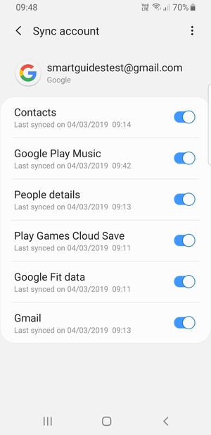 Make sure Contacts is selected