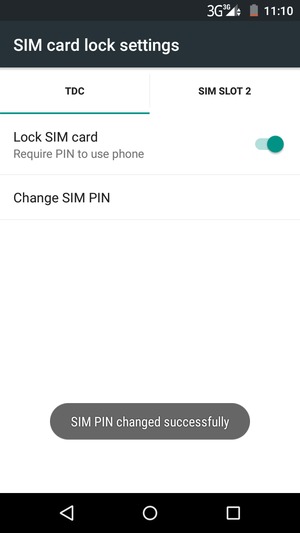 Your SIM PIN has been changed