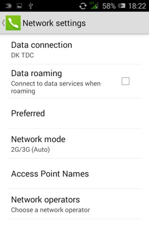 To change network if network problems occur, select Network operators