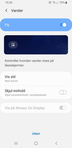 Velg ønsket alternativ og velg Utført