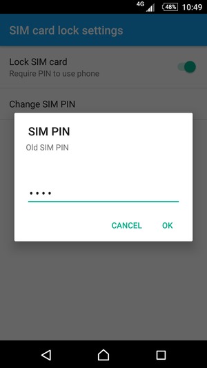 Enter your Old SIM PIN and select OK