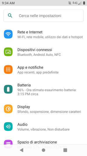 Seleziona Rete e Internet