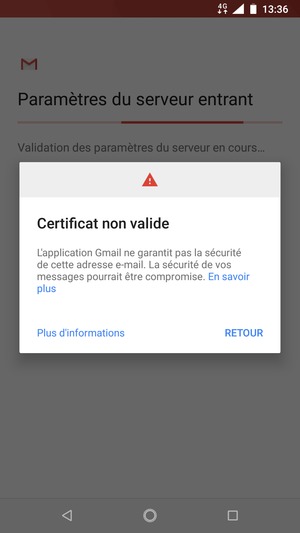 Sélectionnez RETOUR