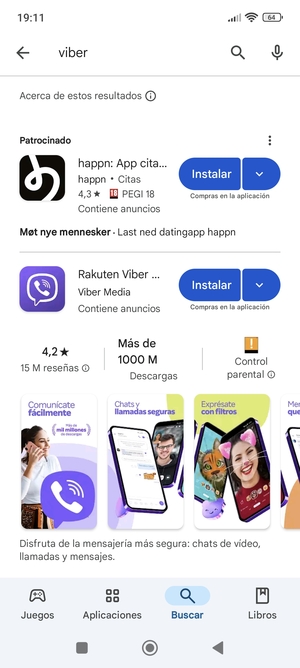 Seleccione la aplicación