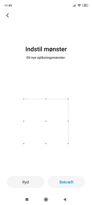 Tegn oplåsningsmønsteret igen