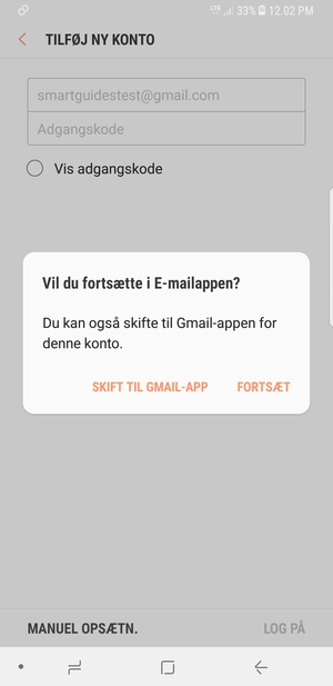Vælg FORTSÆT