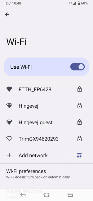 Select the wireless network you want to connect to